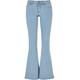 Bequeme Jeans URBAN CLASSICS "Damen Ladies Organic Low Waist Flared Denim" Gr. 28, Normalgrößen, grau (ighter washed) Damen Jeans