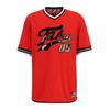 T-Shirt FUBU "Fubu Herren FM231-011-2 FUBU Varsity Lacquered Mesh Tee", Herren, Gr. M, rot (rot, schwarz), 100% Polyester, bedruckt, casual, oversize, Rundhals, Kurzarm, Shirts