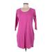 MICHAEL Michael Kors Casual Dress - Mini Scoop Neck 3/4 sleeves: Pink Solid Dresses - Women's Size Medium