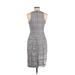 Banana Republic Cocktail Dress - Sheath High Neck Sleeveless: Gray Dresses - Women's Size 6