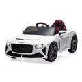 ZYMY Kids Electric Ride-Ons 12V Bentley Licensed Electric Cars for Kids Electric Ride On Cars to Drive with Remote Control, Music, Suspension Wheels for Baby Ages 3-8 Years White