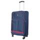 Bergs Soft Shell Lightweight Suitcase Luggage with 4 Wheels and Combination Lock (Navy, 26")