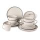 AHX Dinnerware Sets Ceramic Dish Set - Modern Kitchen Dishes Set - 16 Piece Dishware Set Service for 4 - Serving Plates and Bowls Sets with Mugs - Porcelain Dinner Set - Microwave and Dishwasher Safe