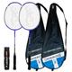 Browning Deluxe Oxylite Graphite Twin Badminton Set including Full Badminton Racket Covers & 6 Shuttlecocks