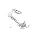 M by Michael Antonio Heels: Silver Shoes - Women's Size 8 1/2 - Open Toe