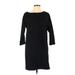 Joan Vass Casual Dress - Shift: Black Solid Dresses - Women's Size 10