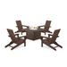 POLYWOOD® x AllModern Foldable Outdoor Adirondack Chair w/ Table Plastic | 37 H x 116 W x 116 D in | Wayfair PWS1980-1-MA