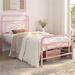 Wade Logan® Atalfo Vintage Metal Bed Frame w/ Criss-Cross Design Headboard Metal in Pink | 41 H x 41 W in | Wayfair