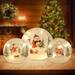 The Holiday Aisle® Christmas Decorations Indoor, Set Of 3 Crackle Glass Ball w/ LED Lights Christmas Snowman Home Decor | Wayfair
