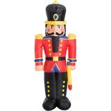The Holiday Aisle® 6’ Christmas Inflatable Nutcracker Toy Soldier, Outdoor Blow-Up Yard Decoration w/ LED Lights Display in Black/Red | Wayfair
