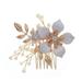 Headpiece Wedding Jewelry Flower Leaf Hair Comb Bridal Hairpin Rhinestone Hair Comb Pearl Tiara Bridal Crystal Hair Ornaments Bridal Hair Accessories 5