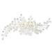 Pearl Flower Hair Comb Bridal Headwear Wedding Rhinestone Hair Accessories Hairpin Jewelry for Women Decoration Party (White)