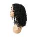 PRINxy Short Roll Curly Hair Middle Score Wig Fashion Natural Wig High Temperature Wire 14.17in Long Wig For Women Daily Life Black