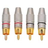 FRCOLOR 4pcs RCA Plugs Speaker Plugs Gold Plated RCA Plug Male Plug Adapter Connector