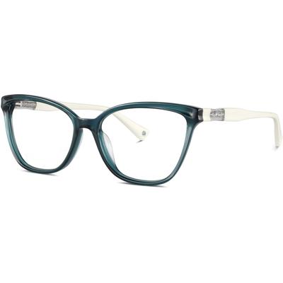 Zenni Women's Vintage Cat-Eye Glasses Aqua Plastic Full Rim Frame