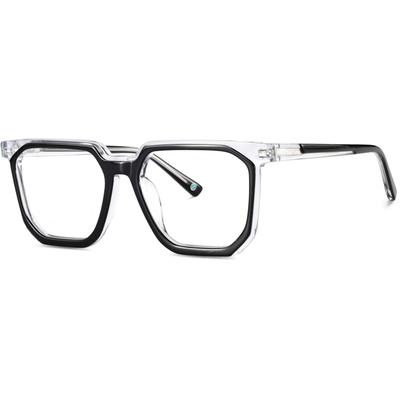 Zenni Geometric Glasses Black Plastic Full Rim Frame