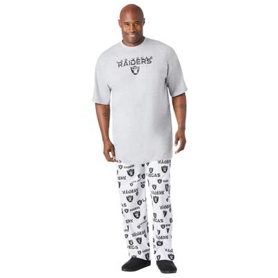 Men's Big & Tall Fleece PJ set by NFL in Raiders (Size 4XL)