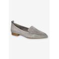 Wide Width Women's Alessi Casual Flat by Bella Vita in Grey Suede Leather (Size 11 W)