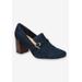 Wide Width Women's Ashton Pump by Bella Vita in Navy Suede Leather (Size 8 W)