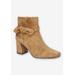 Extra Wide Width Women's Felicity Bootie by Bella Vita in Cognac Suede Leather (Size 8 WW)