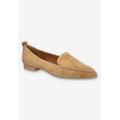 Extra Wide Width Women's Alessi Casual Flat by Bella Vita in Cognac Suede Leather (Size 12 WW)