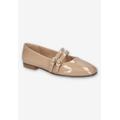 Wide Width Women's Davenport Casual Flat by Bella Vita in Nude Patent (Size 9 W)