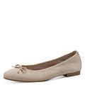 Tamaris Damen Klassische Ballerinas, Frauen Flats,Abendschuhe,Slip-ons,Freizeitschuhe,sportlich,Ballerinen,Pumps,Halbschuhe,flach,BEIGE,37 EU