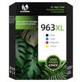 Economink 963XL Pack of 4 Replacement Ink Cartridges for HP 963 XL for OfficeJet Pro 9010 9010e 9012 9014e 9015 9016 9018e 9019 9020 9022 9025e (1 Black, 1 Yellow, 1 Cyan 1 Magenta)