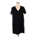 ASOS Casual Dress - Shift V Neck Short sleeves: Black Dresses - Women's Size 16