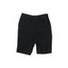 Lauren by Ralph Lauren Khaki Shorts: Black Print Mid-Length Bottoms - Women's Size 6 - Dark Wash