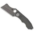 Spyderco Stovepipe Folding Knife (Stonewashed Cleaver Blade, Titanium Handle) C260TIP