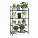 Red Barrel Studio® 4-Tier Folding Metal Plant Stand w/ Adjustable Shelves & Feet Metal in Black | 39.5 H x 23.5 W x 10 D in | Wayfair