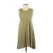 Free People Casual Dress - A-Line Scoop Neck Sleeveless: Green Print Dresses - Women's Size X-Small