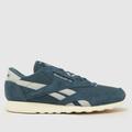 Reebok classic nylon trainers in white & navy