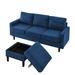 Convertible Sectional Sofa L Shaped Upholstered Sofa Couch with Storage Reversible Ottoman Bench, 3-Seat Sofa w/Chaise Lounge