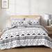 Wellco Twin Comforter Set - 3 Pieces All Season Bed Set Geometric Patterns Ultra Soft Polyester Bedding Comforters- Light Grey