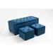 Teal 3 Sets Lift Top Storage Ottoman Bench w/ Button-tufted Top Bench