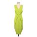 Universal Standard Casual Dress - Sheath V-Neck Sleeveless: Green Solid Dresses - Women's Size 00