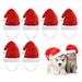 Honrane Cute Pet Santa Hat 6pcs Pet Santa Hat with Elastic Strap for Festive Christmas Costume Comfortable Anti-fall Holiday Accessories for Cats Dogs