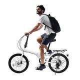 20-inch Wheels 7 Speed Folding Bike Compact Urban Commuter Bicycle High Carbon Steel White