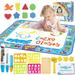 TITOUMI Water Doodle Magic Mat 39x29 inch No Mess Water Drawing Painting Pad with Magic Pens & Stamps