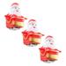 3 Pieces Electric Climbing Ladder Santa Claus Gift Christmas Figurine Xmas Gift Musical Electric Doll for Tabletop Xmas Party Small