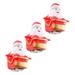 3 Pieces Electric Climbing Ladder Santa Claus Gift Christmas Figurine Xmas Gift Musical Electric Doll for Tabletop Xmas Party Large