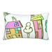 YFYANG Super Soft Rectangular Plush Cushion Cover (Without Pillow Insert) Cartoon House Graffiti Comfort and Non-Pilling Hidden Zip Bedroom Sofa Pillowcases 16 x24