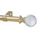 Meriville 1-Inch Diameter Single Window Treatment Curtain Rod (28 -48 Royal Gold with White Finial)