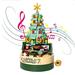Christmas Tree Building Kits for Kids - DIY Rotating Christmas Tree Building Block Music Box Educational Learning Toys Christmas Tree Music Box Bricks Toy Xmas Decoration Gifts for Kids Boys Girls