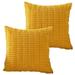 2pcs Sofa Bed Sofa Living Room Decoration Embrace pillowcase Square cushion cover Bohemian style home decor corduroy striped pillowcase - yellow