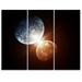 Design Art Kiss Between Two Planets - 3 Piece Graphic Art on Wrapped Canvas Set