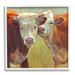 Kissing Cows Farm Animals Animals & Insects Painting White Framed Art Print Wall Art