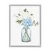 Stupell Blue Hydrangea Bunches Vase Botanical & Floral Painting Gray Framed Art Print Wall Art